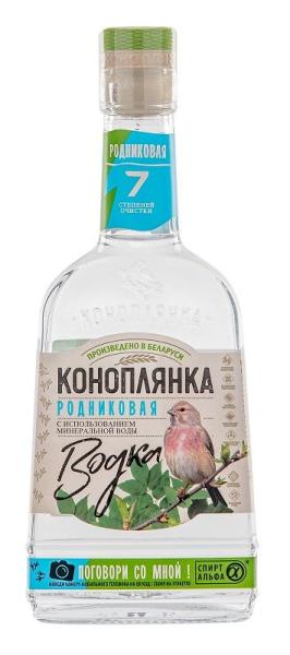 Водка КОНОПЛЯНКА Родниковая 0,25л 40%